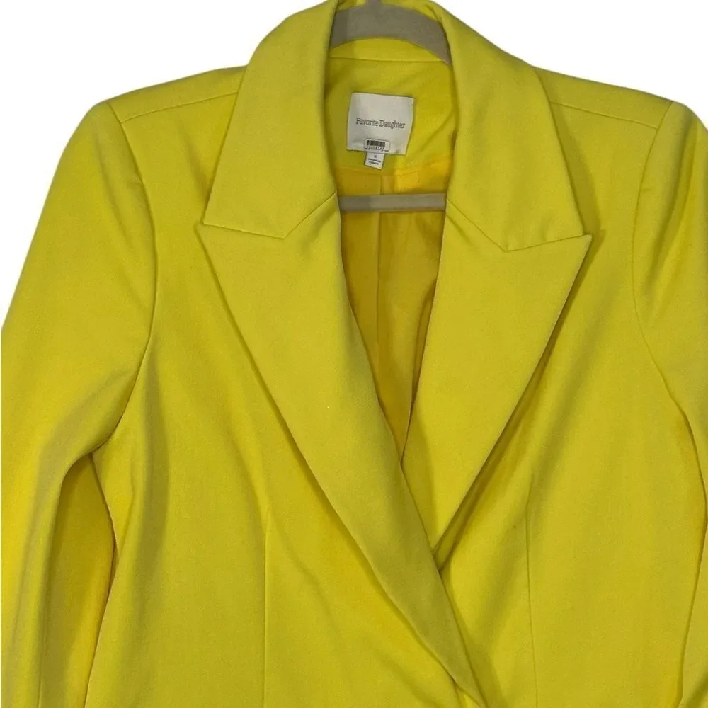 Favorite Daughter Yellow Double Breasted Oversized Blazer | Size S